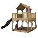 Kinder-Spielhaus Spielturm Atka Holz mit Clubhaus, Rutsche, Sandkasten