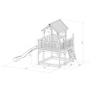 Kinder-Spielhaus Spielturm Atka Holz mit Clubhaus, Rutsche, Sandkasten