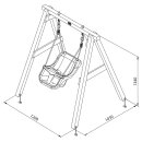 Babyschaukel mit Schaukelgestell und Schalensitz Grau Grün