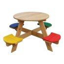 Kinder-Sitzgruppe Picknick-Set UFO Rund Holz bunt...