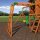 Kinder-Klettergerüst Spielturm Springboro Holz mit Schaukeln und Rutsche Braun