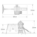 Kinder-Klettergerüst Spielturm Atlantic Holz mit Clubhaus, Kletterwand, Rutsche, Schaukeln