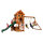 Kinder-Klettergerüst Spielturm Hill Crest Holz mit Clubhaus, Kletterwand, Rutsche, Schaukeln