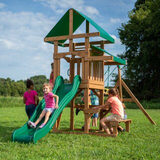 Kinder-Klettergerst Spielturm Bellmont Holz mit Schaukeln und Rutsche