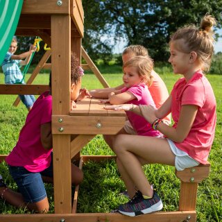 Kinder-Klettergerüst Spielturm Bellmont Holz mit Schaukeln und Rutsche