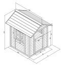 Garten-Spielhaus Lodge Klassisch Gartenhütte für Kinder Holz Grau Weiß