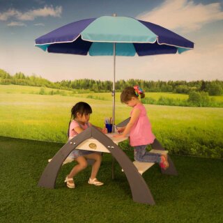 Kinder-Sitzgruppe Picknick-Set Kylo Bogenform inkl. Sonnenschirm L:98cm