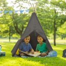 Kinder-Zelt Alba Tipizelt Grau mit Bodenpolster