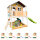 Garten-Spielhaus Stelzenhaus Marc Holz Braun Weiß mit Sandkasten und Rutsche in 5 Farben
