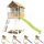 Garten-Spielhaus Stelzenhaus Romy Holz Braun Weiß mit Sandkasten und Rutsche in 4 Farben