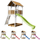 Kinder-Spielturm Spielhaus Dory Holz Braun Weiß mit...