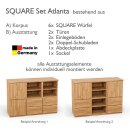 SQUARE Massivholz Regalwürfel-Set Atlanta Kommode