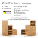 SQUARE Massivholz Regalwürfel-Set Astoria Stufenregal