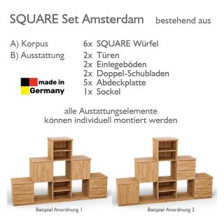 SQUARE Massivholz Regalwürfel-Set Amsterdam Pyramide