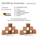 SQUARE Massivholz Regalwürfel-Set Amsterdam Pyramidenregal - Kernbuche 40 cm