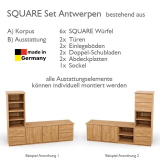 SQUARE Massivholz Regalwürfel-Set Antwerpen