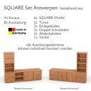 SQUARE Massivholz Regalwürfel-Set Antwerpen TV-Bank - Kernbuche 40 cm Rechts-Anschlag