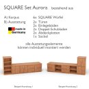 SQUARE Massivholz Regalwürfel-Set Aurora TV-Sideboard - Erle 40 cm Rechts-Anschlag