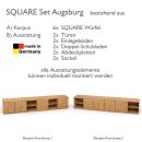 SQUARE Massivholz Regalwürfel-Set Augsburg TV-Lowboard - Buche 32 cm