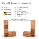 SQUARE Massivholz Regalwürfel-Set Austin - Kernbuche 40 cm Rechts-Anschlag