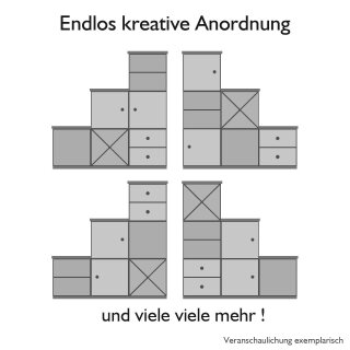 SQUARE Massivholz Regalwrfel-Set Berlin Stufenregal