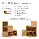 SQUARE Massivholz Regalwürfel-Set Berlin Stufenregal - Buche 32 cm Links-Anschlag