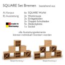 SQUARE Massivholz Regalwürfel-Set Bremen Pyramidenregal - Buche 32 cm