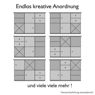 SQUARE Massivholz Regalwrfel-Set Davos Kommode