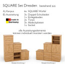 SQUARE Massivholz Regalwürfel-Set Dresden Stufenregal