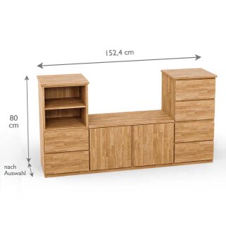 SQUARE Massivholz Regalwrfel-Set Dublin TV-Schrank