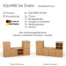 SQUARE Massivholz Regalwürfel-Set Dublin TV-Schrank - Buche 32 cm