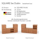 SQUARE Massivholz Regalwürfel-Set Dublin TV-Schrank - Kernbuche 40 cm