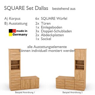 SQUARE Massivholz Regalwrfel-Set Dallas