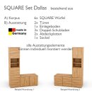 SQUARE Massivholz Regalwürfel-Set Dallas - Buche 32 cm Links-Anschlag