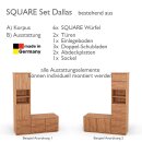 SQUARE Massivholz Regalwürfel-Set Dallas - Kernbuche 40 cm Rechts-Anschlag