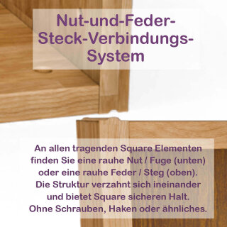 SQUARE Massivholz Regalwürfel-Set Genf Stufenregal
