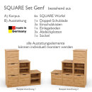 SQUARE Massivholz Regalwürfel-Set Genf Stufenregal