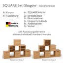 SQUARE Massivholz Regalwürfel-Set Glasgow Pyramidenregal - Buche 32 cm