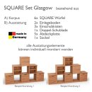 SQUARE Massivholz Regalwürfel-Set Glasgow Pyramidenregal - Kernbuche 40 cm