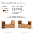 SQUARE Massivholz Regalwürfel-Set Graz TV-Schrank - Buche 32 cm