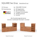 SQUARE Massivholz Regalwürfel-Set Graz TV-Schrank - Kernbuche 40 cm