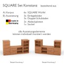 SQUARE Massivholz Regalwürfel-Set Konstanz TV-Schrank - Kernbuche 40 cm