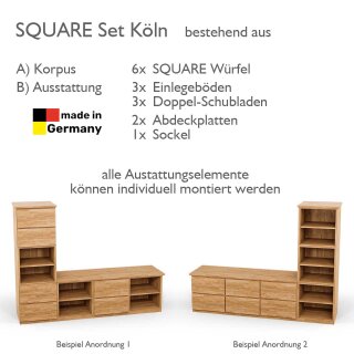 SQUARE Massivholz Regalwürfel-Set Köln