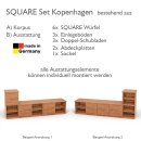 SQUARE Massivholz Regalwürfel-Set Kopenhagen TV-Sideboard - Kernbuche 40 cm Rechts-Anschlag