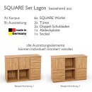 SQUARE Massivholz Regalwürfel-Set Lagos Kommode