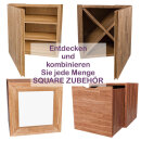 SQUARE Massivholz Regalwürfel-Set Leipzig Stufenregal