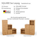 SQUARE Massivholz Regalwürfel-Set Leipzig Stufenregal - Buche 32 cm Links-Anschlag