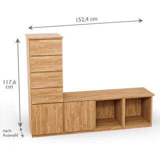 SQUARE Massivholz Regalwrfel-Set Las Vegas TV-Bank
