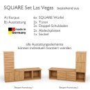 SQUARE Massivholz Regalwürfel-Set Las Vegas TV-Bank