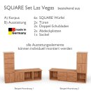 SQUARE Massivholz Regalwürfel-Set Las Vegas TV-Bank - Kernbuche 40 cm Rechts-Anschlag